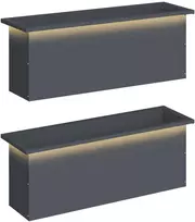 Sodo vazonas su LED 2 vnt. Antracitas 30 x 100 x 30 cm Plienas