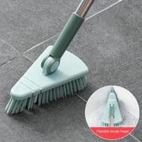 1 vnt. grindų šveitimo šepetys su ilgu kotu - standūs šereliai, nuimamas, 37,4  ilgio dušui, voniai, virtuvei, balkonui ir sienų valymui 1pc gray