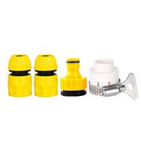 4-Piece Universal Quick-Connect Water Pipe Nozzle Set yellow