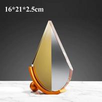 Customized Competition Water Drops Love Volunteer Awards Crystal Trophy Enterprise Excellent Employee Home Decor Honor Medal 1PC 15.9X21.3X2.5CM gray