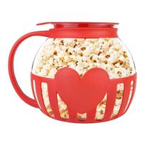 Borosilicate Glass Microwave Popcorn Maker With Lid Popping Popcorn Maker Jar Popcorn Machine Jar Dishwasher Safe raudona
