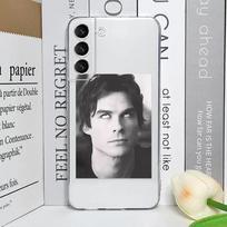 The Vampire Diaries Damon Phone Case for Samsung Galaxy S25 S24 S23 S22 S21 Ultra Plus FE Hot TV Show Transparent Covers Fundas Samsung S24 white