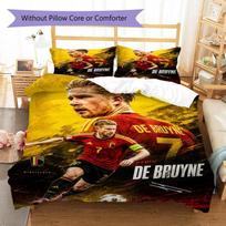 Kevin De Bruyne Belgium National Football Player Print 3 Pieces Duvet Cover Set Soccer Star Bedding Bedroom Decor Without Pillow Core Comforter 135x200cm yellow