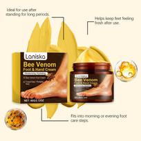 Bee Venom Foot Cream for Cracked Heels Intensive Dead Skin Removal Repairs Dry Rough Feet Foot Odor Fighting one size black