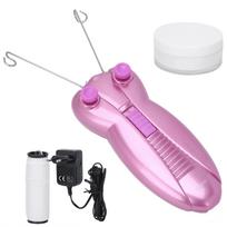 Moterims elektrinis siūlų epiliatorius plaukų šalinimo priemonė medvilninis siūlas veidui, kūnui epiliatorius pink