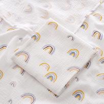 Ins Baby Blanket Muslin Swaddle 2 Layer Cotton Receive Blankets for Newborn Bath Towel Summer Bedding Baby Items Mother Kids 100X100cm white