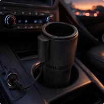 12V aušinantis puodelio laikiklis dvigubo naudojimo šildomas nešiojamas automobilio gėrimų laikiklis Digital Touch Screen black