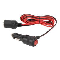 Cigarette Lighter Switch Cigarette Lighter Adapter Plug, -24V Male Female Cable with 15A Fuse, black