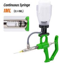 Automatic Pig Goat Cow Continuous Syringe Injection Veterinary Equipment With Bottle Vaccination Double vaccine bottle white