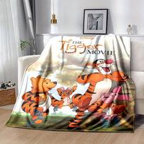 1 vnt., Mikės Pūkuotuko ir Tigriuko filmo namų dekoro pledas: Tobula dovana miegamajam, svetainei, kelionei, stovyklavimui, automobiliui 80x120cm gray