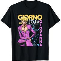 JoJo Keisti Nuotykiai Giorno Giovanna Auksinis Vėjas Anime Marškinėliai S juoda
