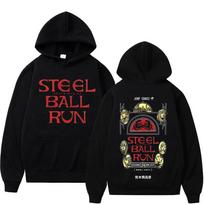 2026 Anime Jojo Bizarre Adventure STEEL BALL RUN Hoodies Unisex Clothing Fashion Hooded Sweatshirts Long Sleeve Pullover Streetwear 4XL black