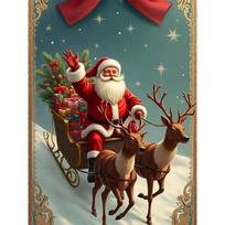 Full Drill Christmas Santa Diamond Painting Kit 5D Diamond Embroidery Handmade Crafts Rhinestone Home Room Decor Round 20x30cm black