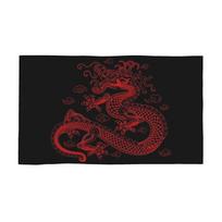 Red Chinese Dragon Soft Face Towel Quick Dry Pool Bath Cotton Towels Absorbent W40*H60(CM) brown