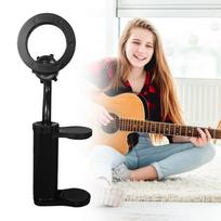 Išmaniojo telefono tiesioginės transliacijos laikiklis Stovas Gitara Galvos spaustukas Laikiklis Gitara Laikiklis Bosinė gitara Ukulele Galvos tvirtinimas Poland black