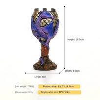 Creative 3D Dragon Beer Cup Resin 304 Stainless Steel Gothic Wine Goblet Viking Medieval Tankard Mugs Bar Decoration Men's Gift 200-600ml blue
