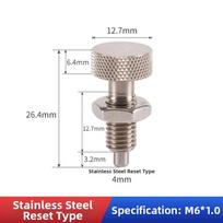 1Pcs M6 M8 M10 M12 M16 Spring Plunger Self Locking Index Pin  for Door Cabinet Equipment Locking Reset SS M6*1.0