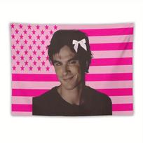 VV-Vampire DD-Diaries Damon Tapestry Flag Design Flat Print for Bedroom Dorm Wall Decor Gift Idea 100X70CM black