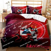 Motorbike Duvet Cover Set Motocross Rider Racing Motorcycle Dirt Bike Bedding Set Vehicles Extreme Sports Polyester Quilt Cover 135x200cm red