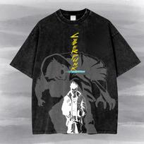 CyberPunk EdgeRunners Vintage Acid Washed Tee - David Graphic Anime T Shirt and kids shirt , Cyber Psycho , Gift For Anime Fan. 150 gray