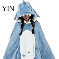 Animal Themed Blanket Wearable Hoodie, Adults Oversized Fleece Sweatshirt Halloween Costume Shawl Sleepwear, Cosplay Plush Hooded Cape Cozy Loungewear J gray