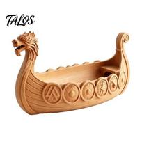 Stylish Key Storage Tray Resin Dragon Boat Case, Decorative Space Saving Desktop Small Trinket Dish for Entryway Organizer, Matte Finish Sculpture oranžinė