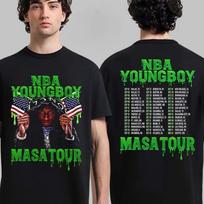 NBA YoungBoy Masa Tour  Merch Two Sided T-Shirt Reprint Unisex T-Shirt L green