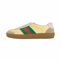 GUCCI G74 Web Skateboard Shoes Men's Low Top Brown 859126 0PV20 9560 43.5 beige