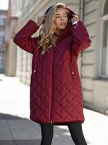 Moteriška žieminė dvipusė bordo striukė su gobtuvu Ela, S