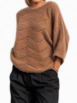 Megztinis moterims, Made in Italy, šilta konjako ruda, L/XL
