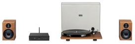 Pro-Ject STEREO SET E PHONO – minimalistinė garso sistema su patefonu, medinė