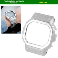 For G-SHOCK Casio Small Silver Block 3459 GMW-B5000 Modified Lightweight Titanium Alloy Strap Case High-Quality Accessories GMW-B5000mm gray