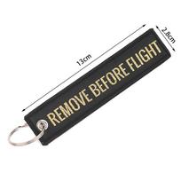 Remove Before Flight Key Chian Embroidery Key Tag Label Key Fobs Keychain,Jewelry Motorcycle Car Keyring Luggage Tag Airline Gift 1pc beige