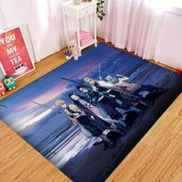 Classic D-Demon S-Slayer Kamado Nezuko Theme Carpet,Living Room Bedroom Office Kid Room of Choice,Non-slip Machine Washable Mat 40cm x 60cm blue