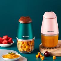 Multi-Functional Baby Food Processor Set: Grinder, Puree Maker & Mini Mincer 6-Blade Green - Single Cup Single Blade white