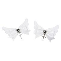 Baby Girls Hair Bows Clip With Angel Wing Gentle Nonslip Grip Ribbon Costume Accessories For Toddler Infants balta
