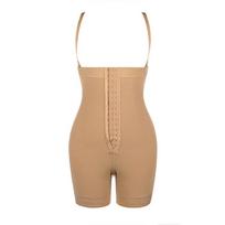 High-Waist Body Shaping Bodysuit: Butt Lifter, Abdominal Binder, Plus Size, Three-Row Hooks & Crotch Zipper. 6XL chaki