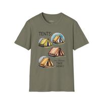 Funny Tent Lover Unisex T-Shirt, Camping Tee, Sarcastic Tiny Home Shirt 4XL gray
