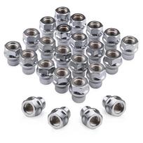 12x1.5 Extended (ET) Lug Nuts,24PCS M12x1.5 Black/Silver Open Ended Lug Nuts for Tacoma 4runner FJ Cruiser Aftermarket Wheels sidabras