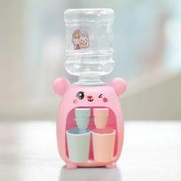 Kawaii Mini Water Dispenser For Children Kids Gift Coldwarm Water Juice Milk Drinking Fountain Simulation Cartoon Kitchen Toy rožinė