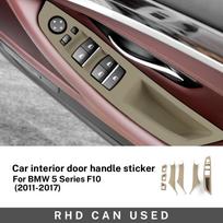 7-Piece Set Interior Door Handle Pull for BMW 5 Series F10 F11 2011-2017 ABS LHD RHD LHD CARBON PATTERN black