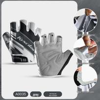 Unisex Summer Cycling Half-Finger Gloves - Breathable Lycra for Outdoor Sports Fitness Medium pilka