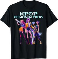 Kpop Demon Hunters Huntrix Heroic Poses Group Shot T-Shirt XXL blue
