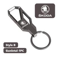 Metal Multi-Functional Car Keychain Keyring Bottle Opener Pendant For Skoda Fabia 1 2 Octavia a7 RS Superb Rapid Yeti Karoq udcx63 gray