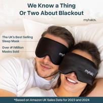 MyHalos 3D Mulberry Silk Sleep Mask for Women and Men Blackout Function Travel, Deep Sleep black