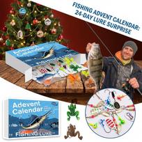 Fishing Themed Christmas Advent Calendar - Holiday Countdown Calendar for Anglers and Fishermen One Size