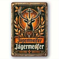 Vintažinis Jagermeisteris Medžioklės Metalinis Ženklas x Colio Geležinė Sienos Art Dekoras Barui 20x30cm（7.8x11.8inch） orange
