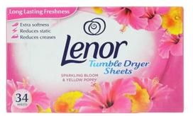 Lenor kvapiosios servetėlės džiovyklei Sparkling Bloom & Yellow Poppy, 34 vnt