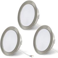 Įleidžiami LED šviestuvai 12V baldams ir luboms plokšti 3000K 3 vnt 6,5 cm