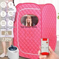 1000W 2L Garinė sauna Nešiojama SPA patalpa Namų Viso kūno lieknėjimo Sulankstoma Detoksikacijos terapija Garinė Sulankstoma Pirtis Kabina Pirties generatorius Double Exclusive pink
